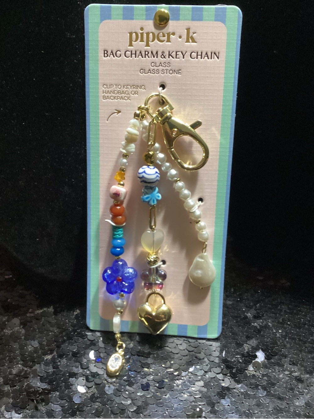 piper·k Multicolor Beaded Bag Charm & Key Chain